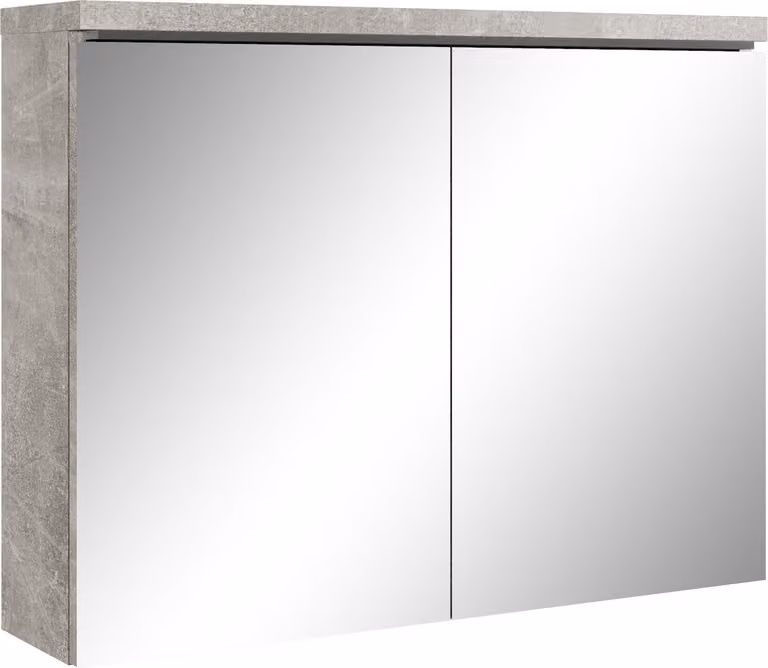 Badplaats Colonna Bagno Paso 80 x 20 x 60 cm - Grigio Cemento - Specchio Contenitore