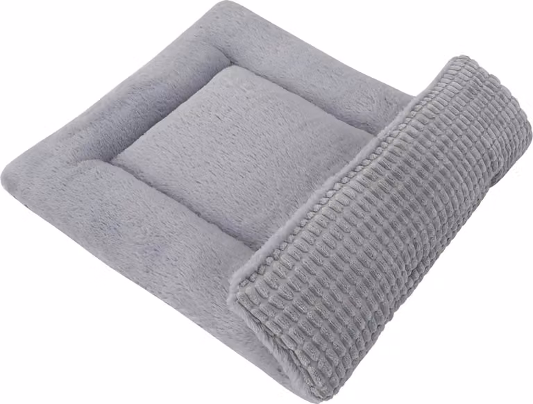 Cuccia per cani, 106 x 71 cm, in peluche, grigia, per cani