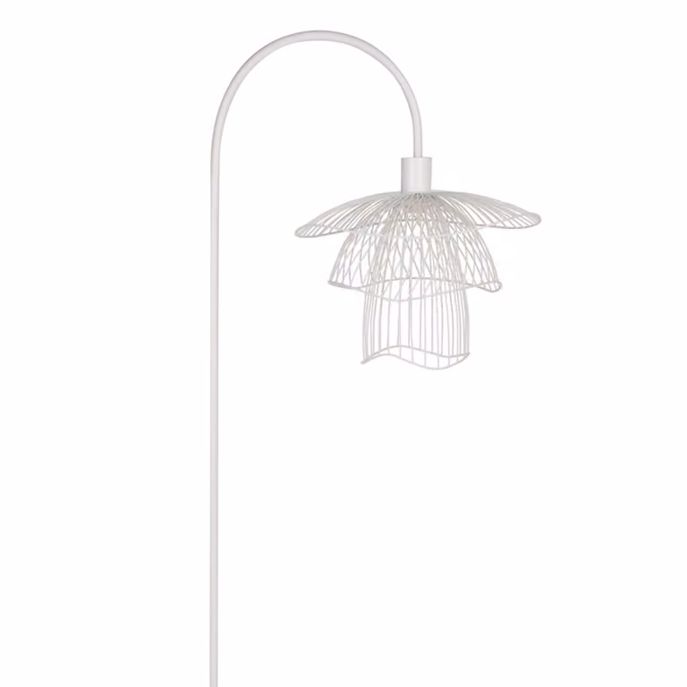 Forestier Lampada da terra di design Papillon XS, Bianco / Opale, Soggiorno / Sala da pranzo, Metallo, Design, Lampada da terra