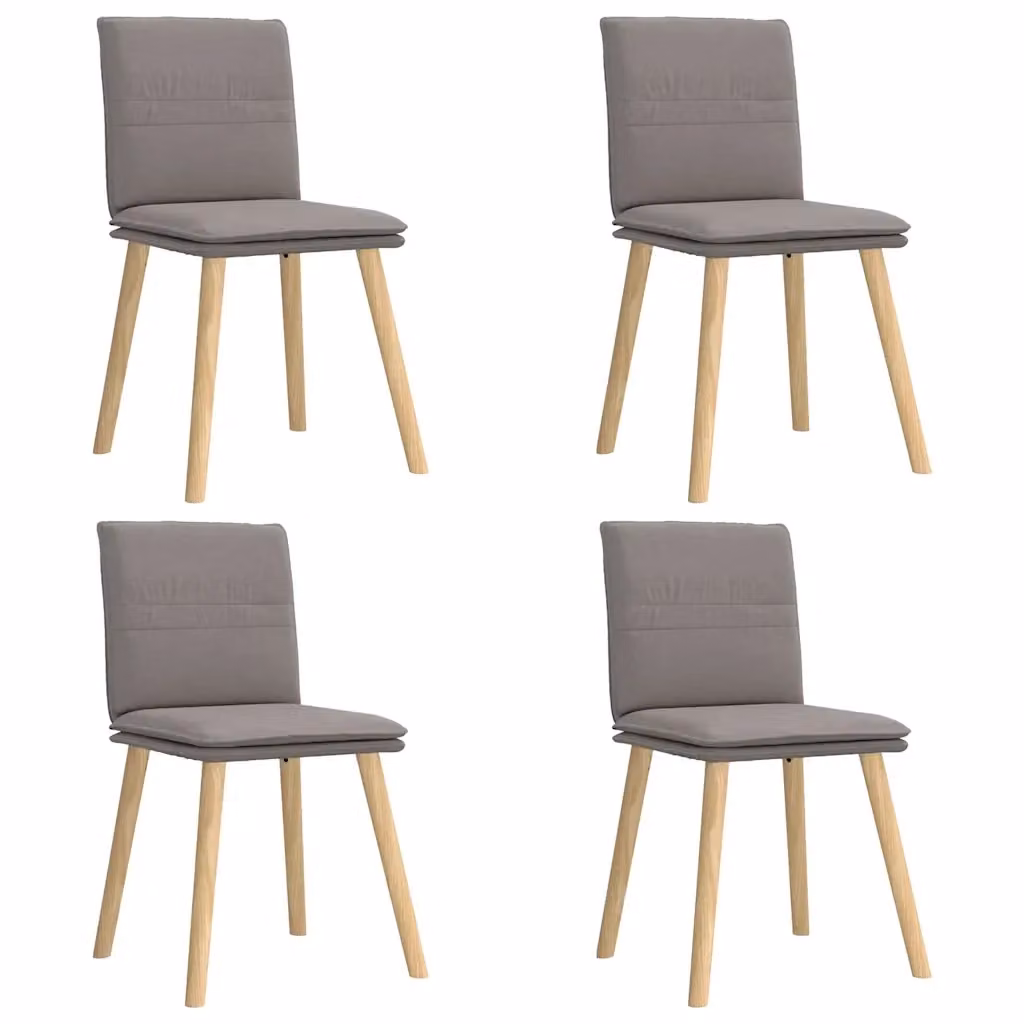 Set di 4 sedie da pranzo vidaXL in tessuto beige e grigio con struttura in legno e metallo per soggiorno e sala da pranzo – 2