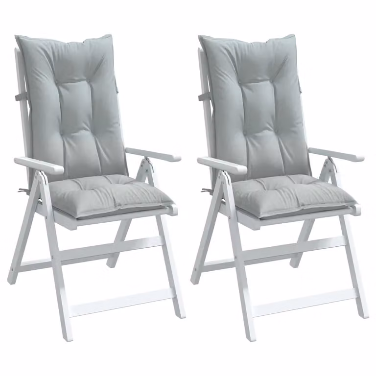 Set di 2 cuscini per schienale alto vidaXL in tessuto grigio mélange, L 120 cm x P 50 cm x H 7 cm