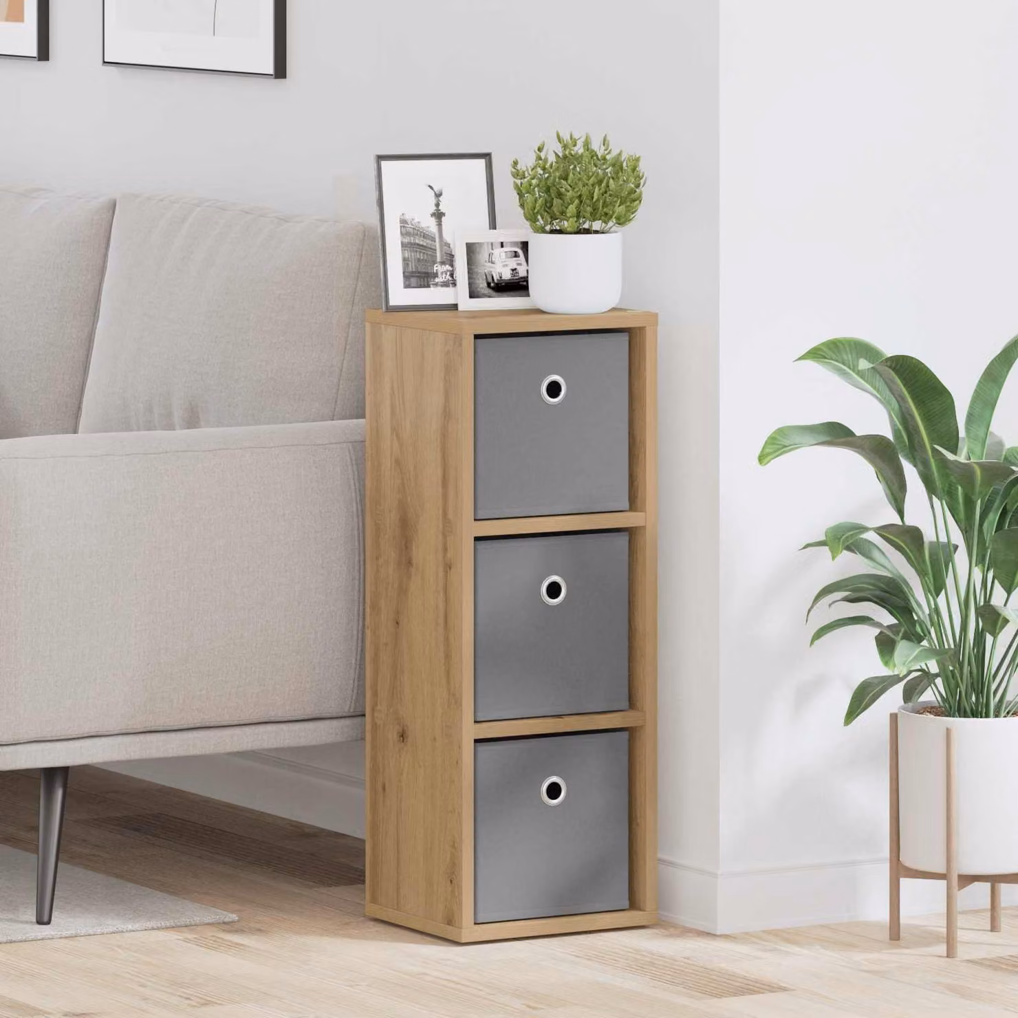 Credenza vidaXL in stile minimalista color rovere marrone L: 25,5 cm, P: 22 cm, H: 69,5 cm