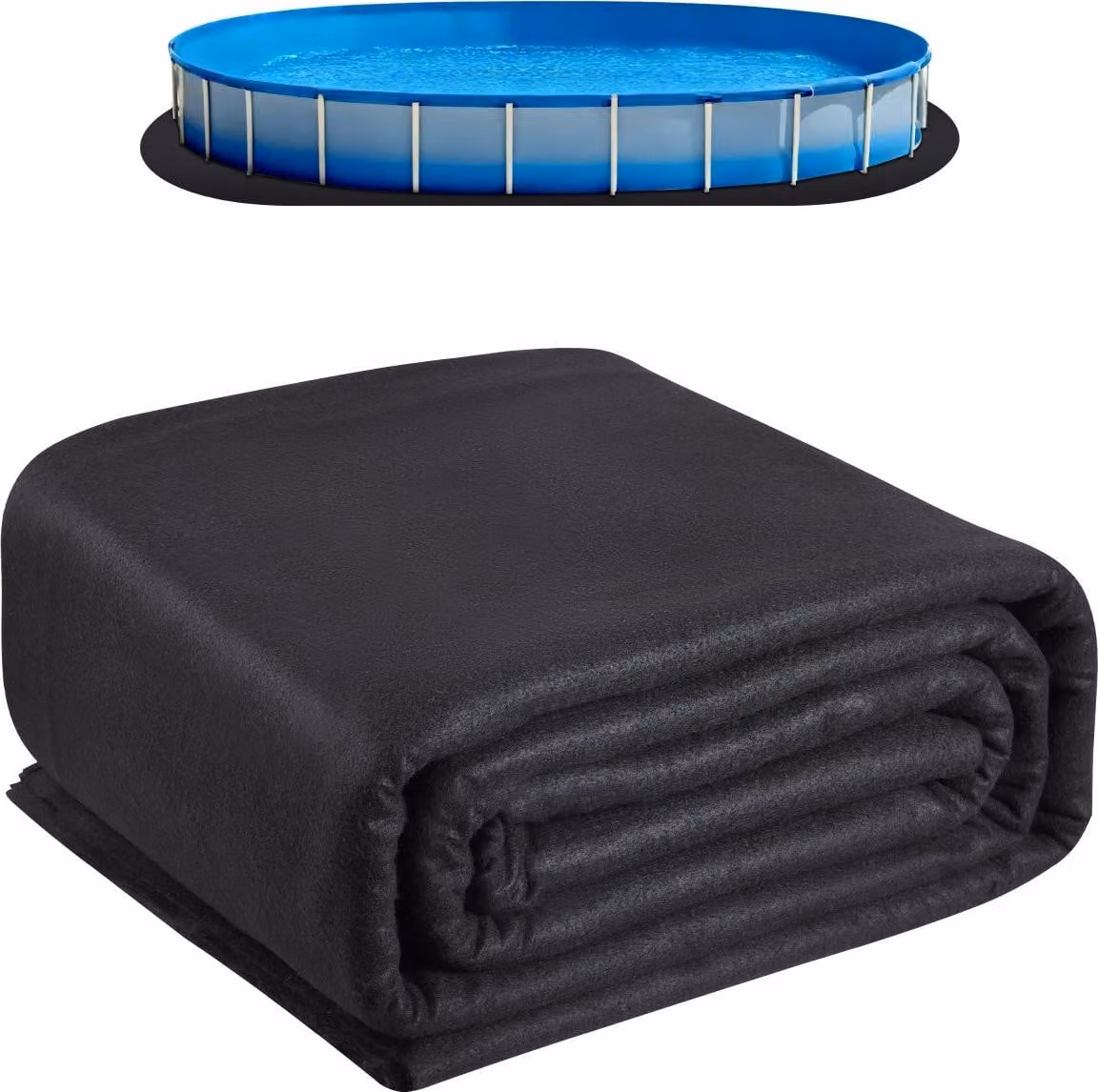 Telo di protezione per piscina - Telo protettivo per pavimenti 5,5 x 10 m - Per piscine fuori terra - Extra spesso - Geotessile - Previene le forature - Prolunga la durata del rivestimento della piscina