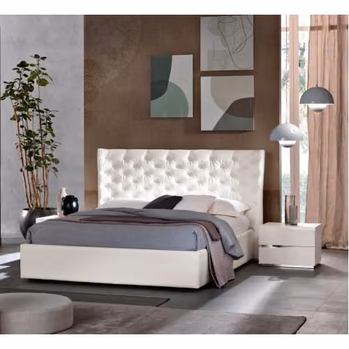 Letto matrimoniale imbottito con contenitore Chanel