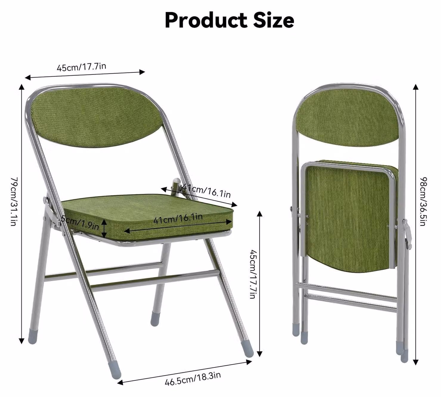 Sedia pieghevole da pranzo in velluto, dal design elegante