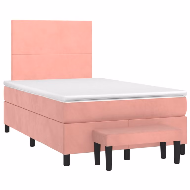 Maison Exclusive - Letto boxspring con materasso Rosa 120x190 cm Velluto