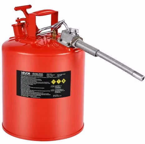 Tanica di sicurezza per benzina VEVOR rossa da 19 l con parafiamma in acciaio inossidabile e coperchio a chiusura automatica