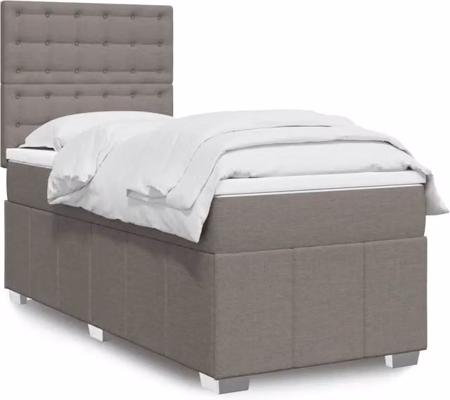 Giroletto a Molle con Materasso Tortora 100x200 cm in Tessuto 3291597
