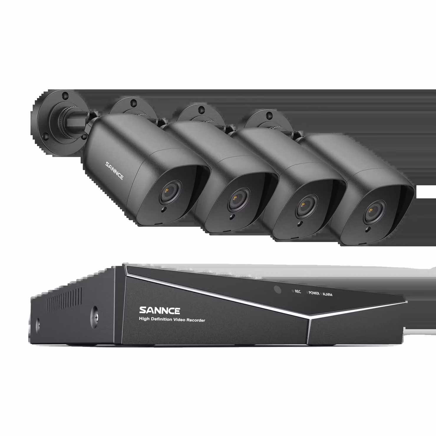sistema CCTV DVR a 4 canali 1080P, telecamere da esterno resistenti alle intemperie, sorveglianza remota mobile, 4 pezzi di telecamera-a 4T