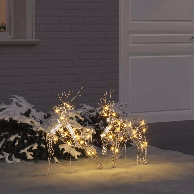 Renne LED con 40 LED 2 pcs Bianco caldo PET
