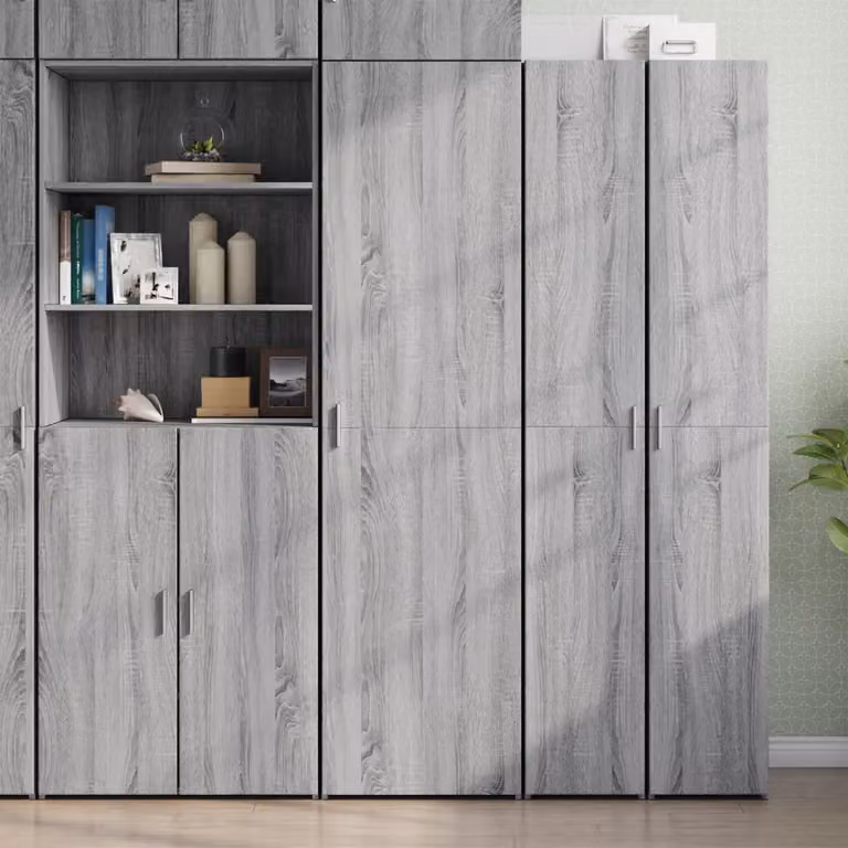 Credenza moderna vidaXL in legno MDF Grigio Sonoma L: 50 cm, P: 42,5 cm, H: 185 cm