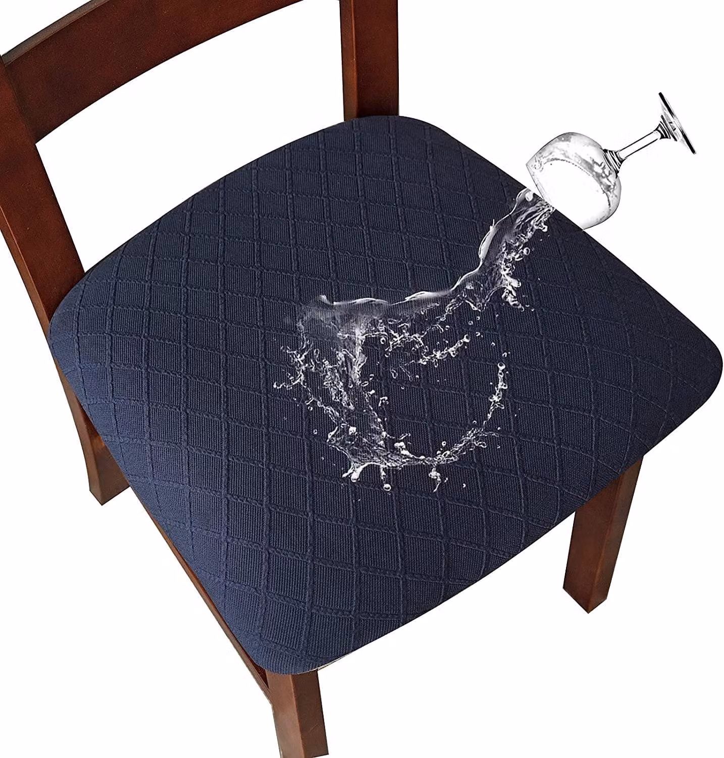 Copri-sedie impermeabili con fibbia (blu navy, set da 6)