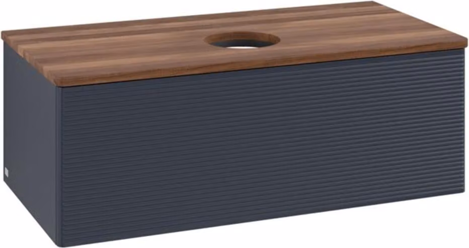 V&B Mobiletto con struttura frontale, con illuminazione Antao 100x36x50cm, WBP w. wal, md bl. m Lac