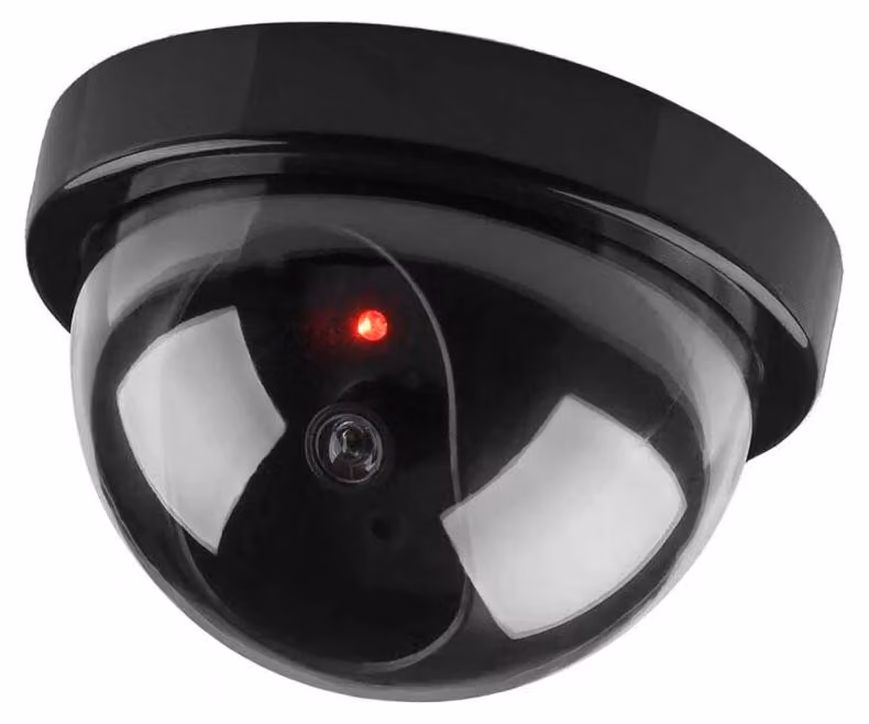 Verk 13004 Telecamera di sicurezza fittizia rotonda LED IR nero