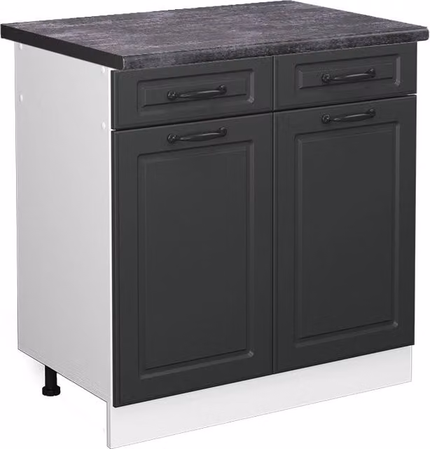 Mobiletto base per cucina R-Line Antracite rustico/Bianco 80 cm, PL Antracite Vicco