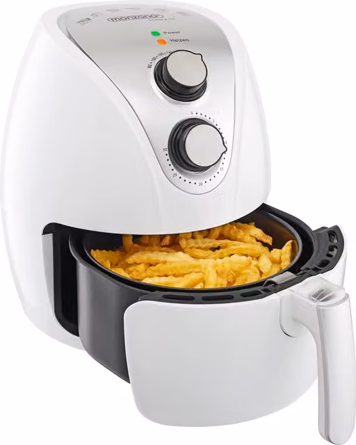 Friggitrice ad aria Monzana 9in1, bianca e argento, capacità 3,6 L, 1500 W – 1