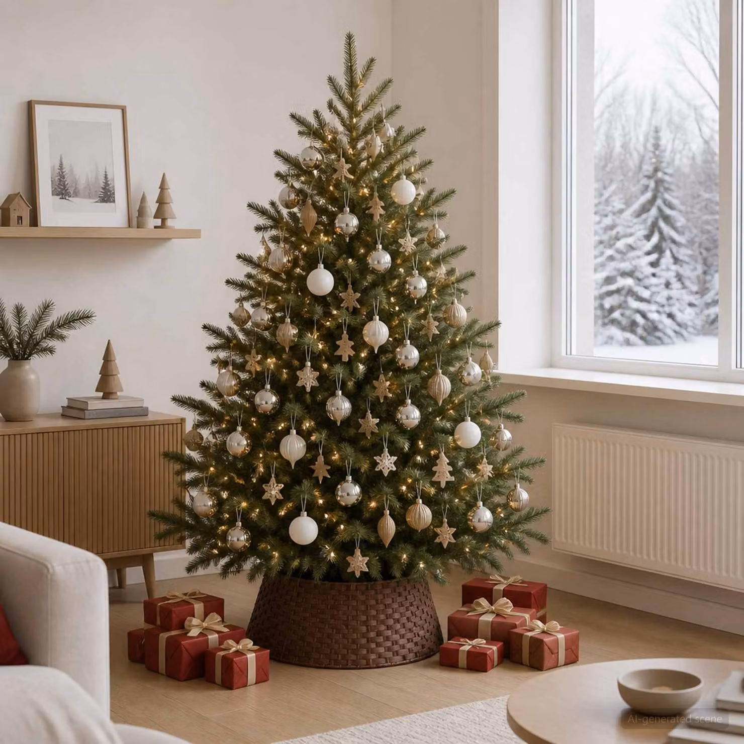 vidaXL Collare per Albero di Natale Rotondo Marrone Scuro Ø 60 x 22 cm