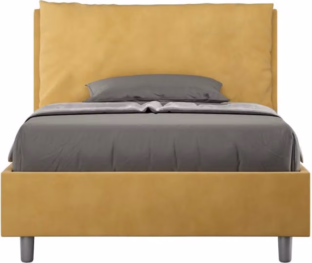 Letto Antea Large 1 Piazza e Mezzo Imbottito in Microfibra Giallo L/P: 120 x 200 cm
