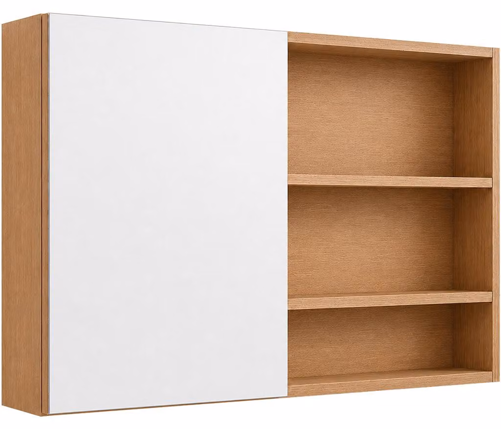 CERANO - Armadietto a specchio da bagno Orea - rovere miele - 120x65x15 cm