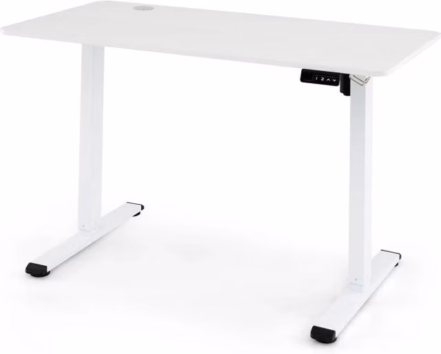 Scrivania Elettrica Regolabile in Altezza 73-118 cm Ergonomica con Display LED e Gancio Struttura in Metallo Bianco