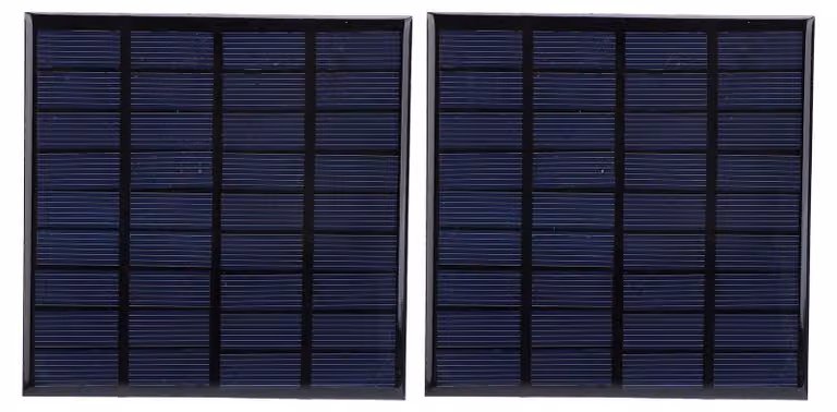 2 pannelli solari, moduli di ricarica batteria da 9V e 2W (corrente continua)