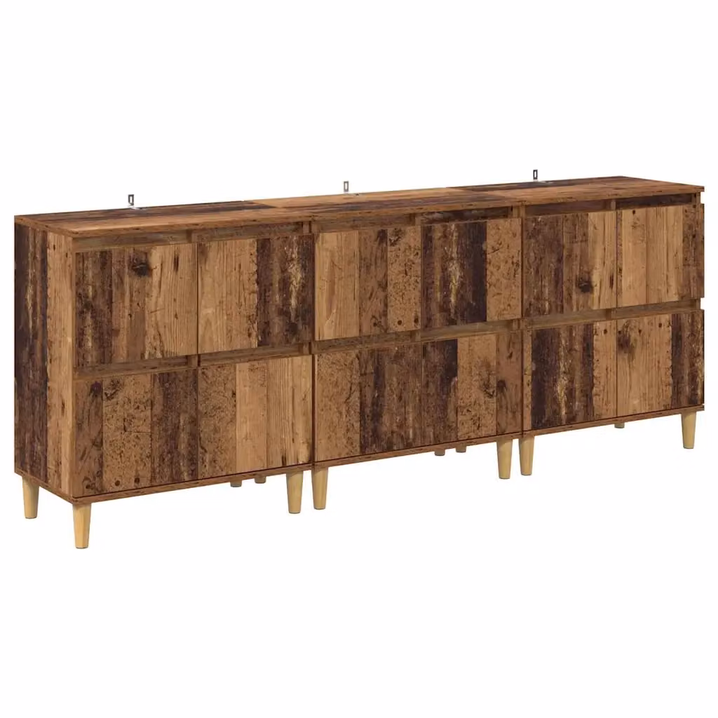 Set di 3 sideboard vidaXL in legno effetto antico marrone per cucina e sala da pranzo, L/P/H: 60 x 35 x 70 cm – 2