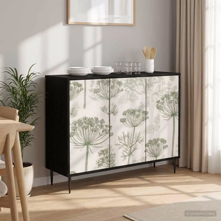 Credenza moderna vidaXL GOTHA Rovere Nero L: 102 cm, P: 33 cm, H: 76 cm
