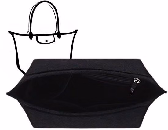 Eleganti organizer da borsa in plastica di colore nero, ideali per ogni stagione.