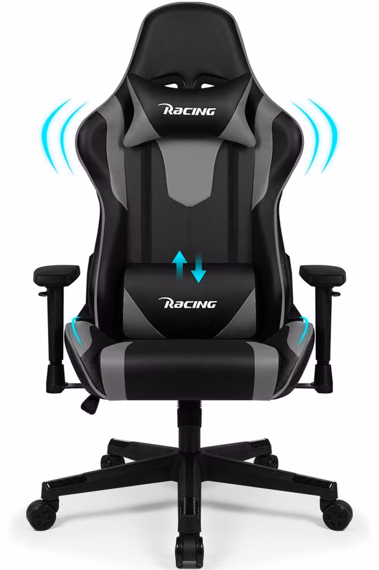 Sedia da gaming - Sedia per videogiochi - Sedia da scrivania - Sedia da ufficio - Sedia ergonomica - Regolabile da 90° a 170°
