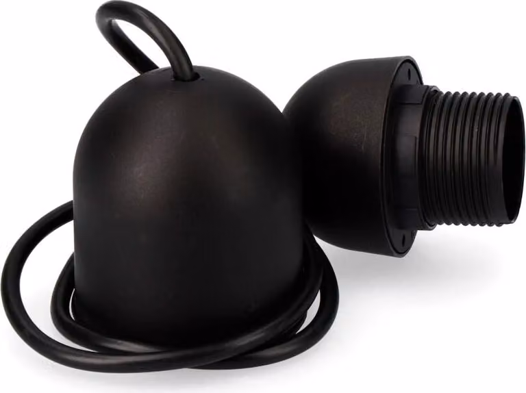 Set di ganci neri E-27, lunghezza 80 cm