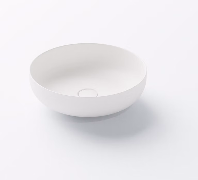 Steinberg Série 440 lavabo à poser, rond, sans trop-plein, 400x400x120mm, SOLIDSurface, 4406120W, 4406120W