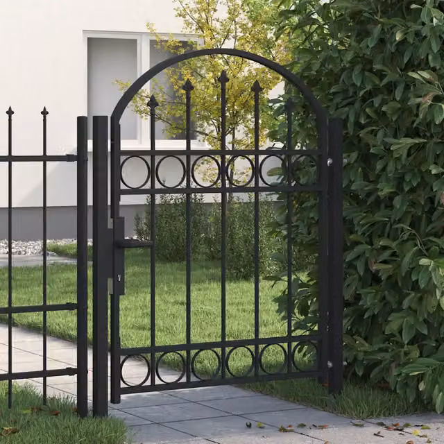 Cancello a battente vidaXL in acciaio nero L: 100 cm, H: 125 cm