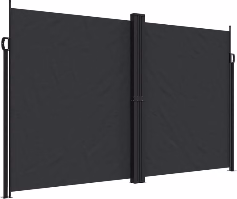 Tenda da Sole Laterale Retrattile Nera 200x600 cm