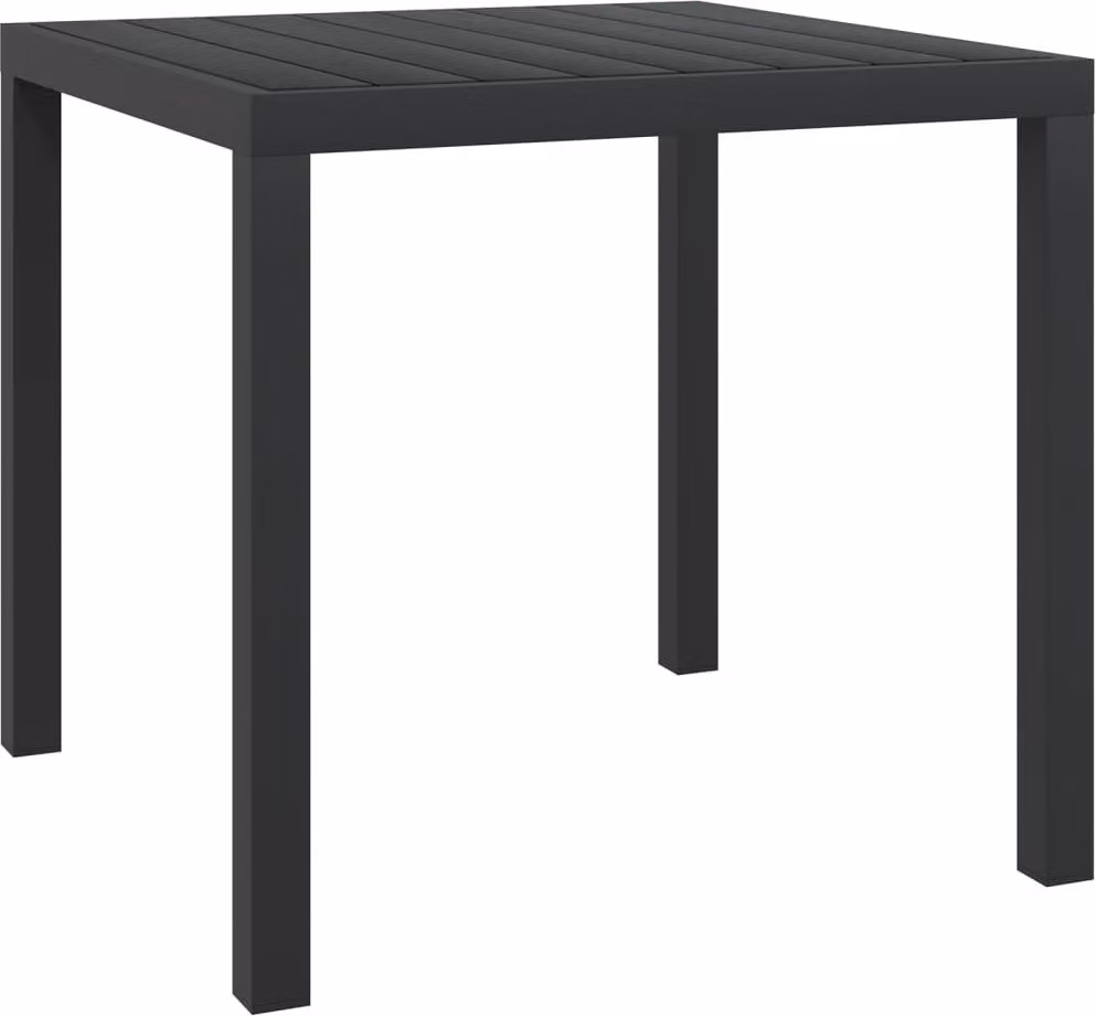 Maison Exclusive - Tavolo da giardino nero, 80x80x74 cm, in alluminio e WPC