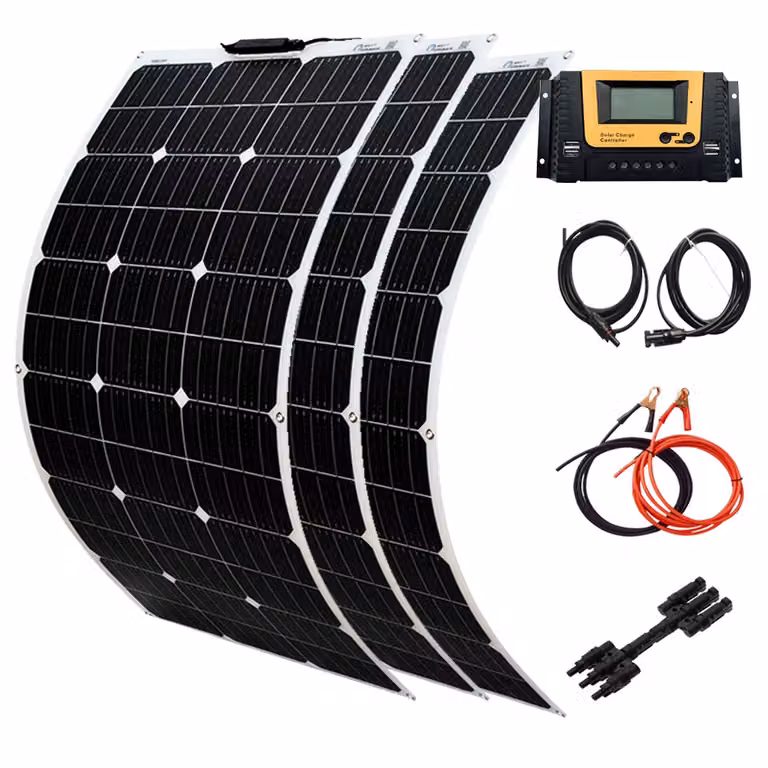 Pannello solare monocristallino flessibile, potenza di 100W, facile installazione, sistema solare da 300W