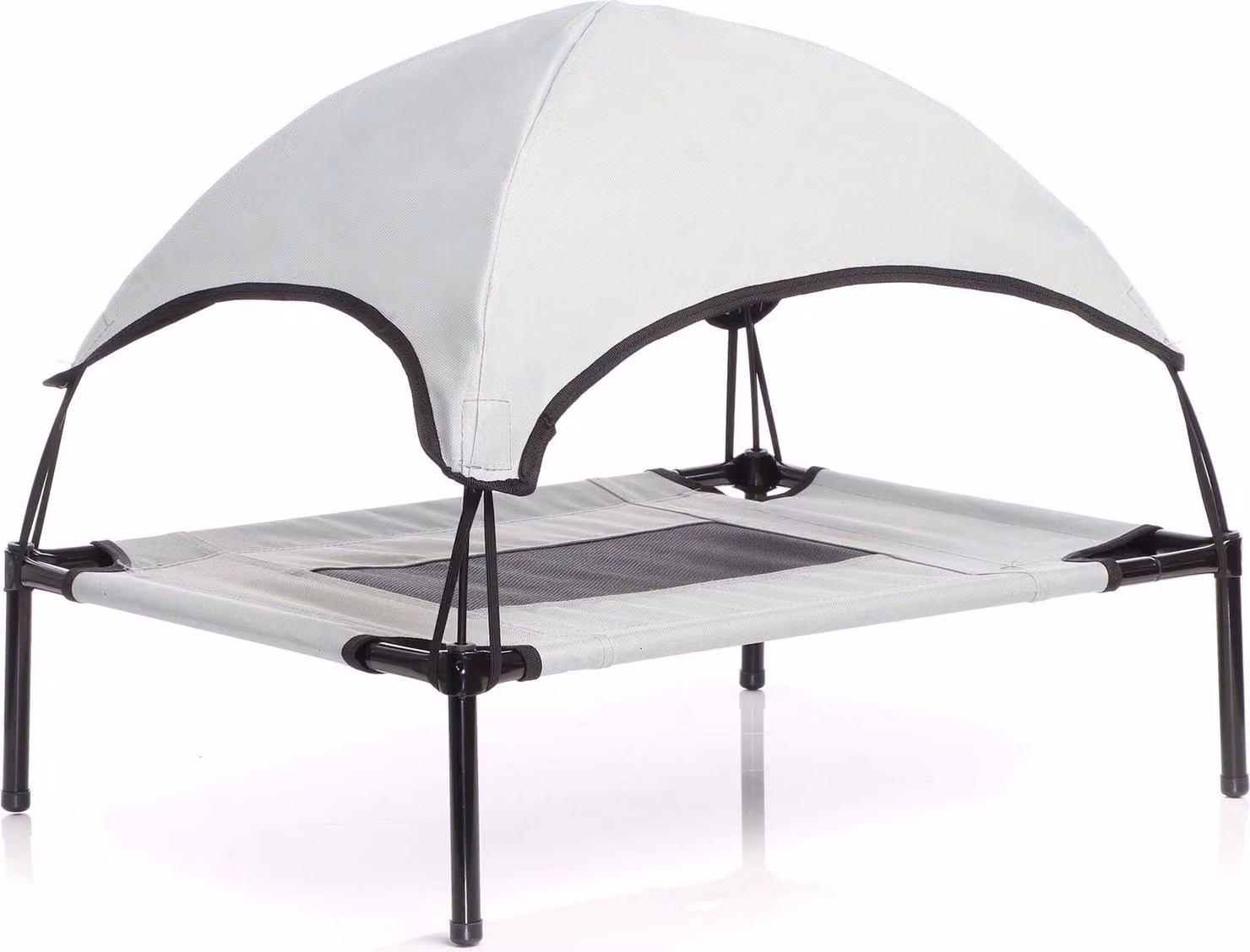 Wiltec letto per cani con tetto grigio 91 x 76 x 16 cm taglia L fino a 35 kg letto per gatti da esterno posto letto per animali domestici baldacchino solare