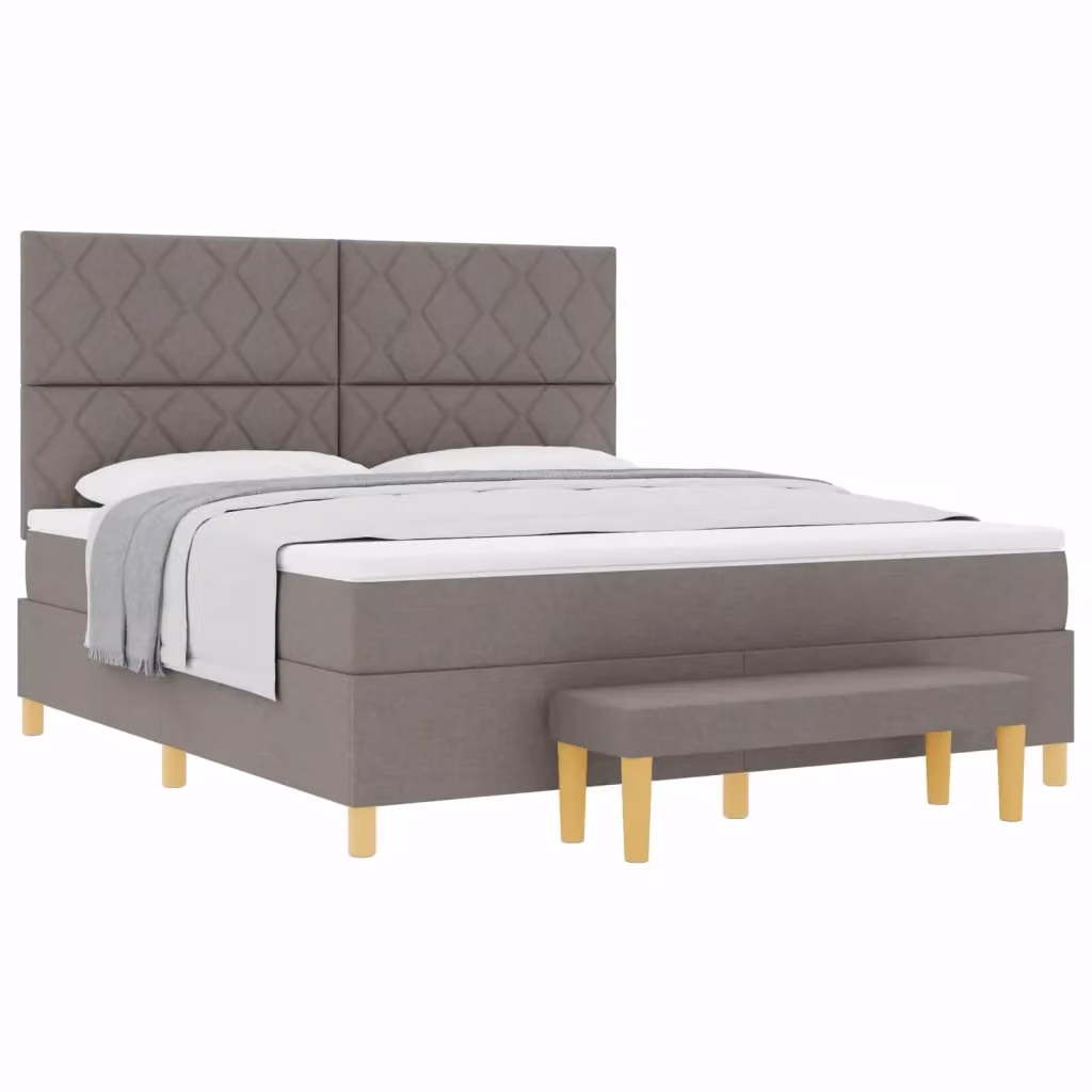 Letto a molle con testiera Talpa vidaXL in tessuto beige o grigio L/P/H: 180 x 200 x 128 cm – 2