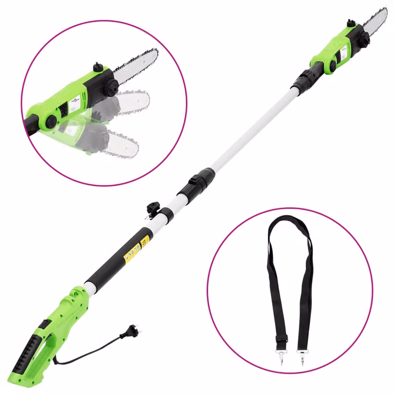 vidaXL Motosega elettrica con asta telescopica 25 cm 710 W