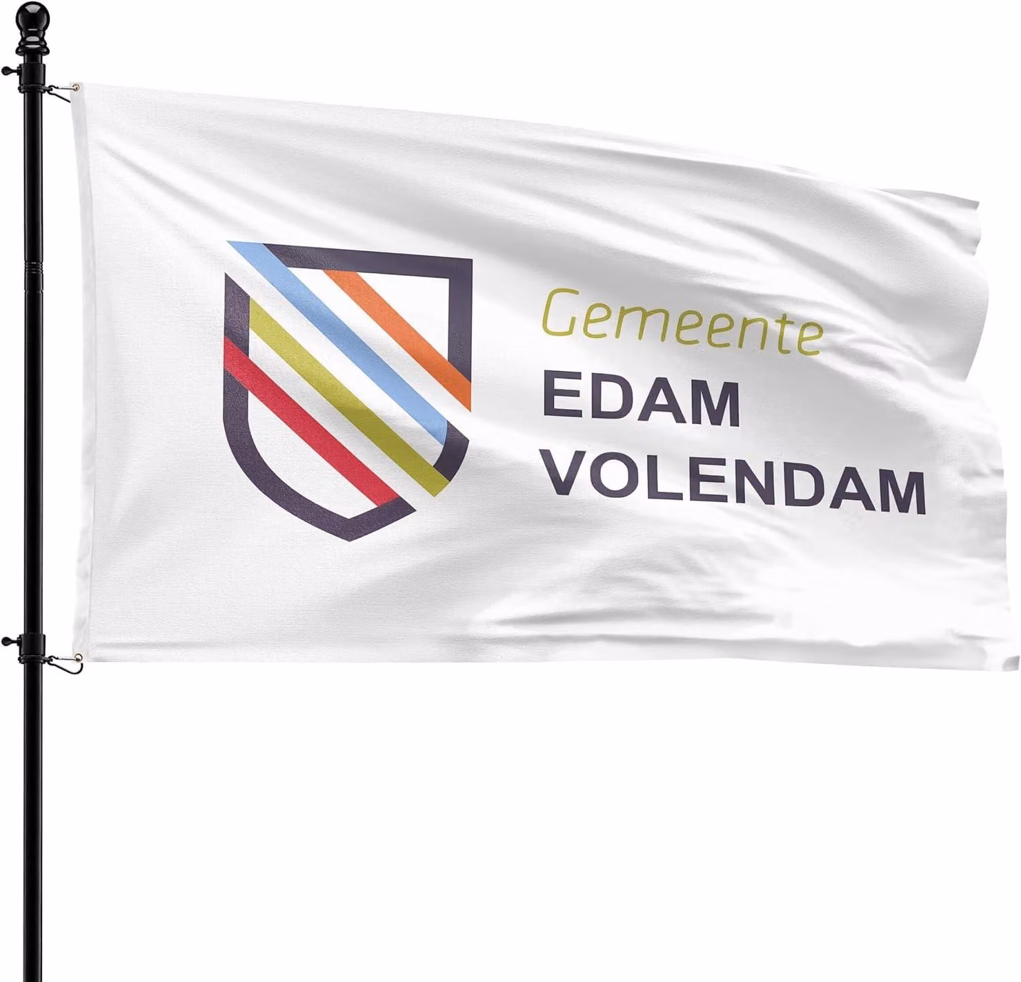 Bandiera del comune di Edam-Volendam, in poliestere, 90 x 150 cm, adatta per l'asta di bandiera
