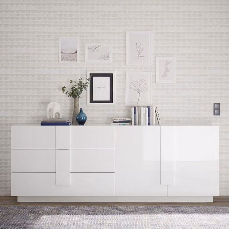 Madia 2 ante 3 cassetti Kliata 241 colore bianco laccato lucido