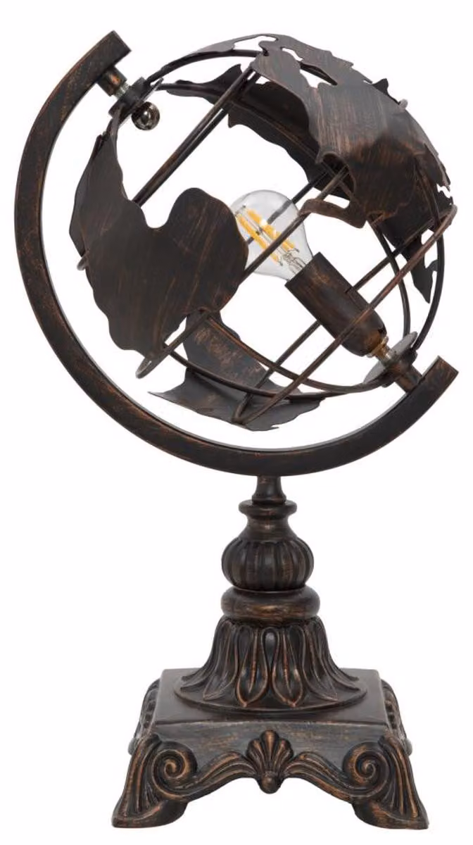 Lampada da tavolo World Industry in ferro brunito a forma di globo