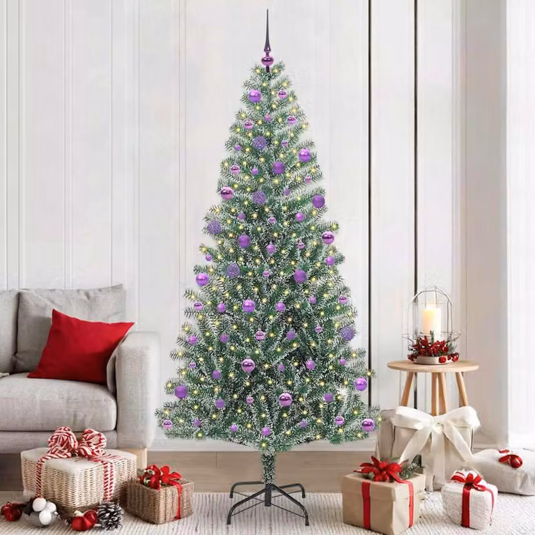 Maison Exclusive - Albero di Natale artificiale, ricoperto di neve, con luci LED, altezza 210 cm