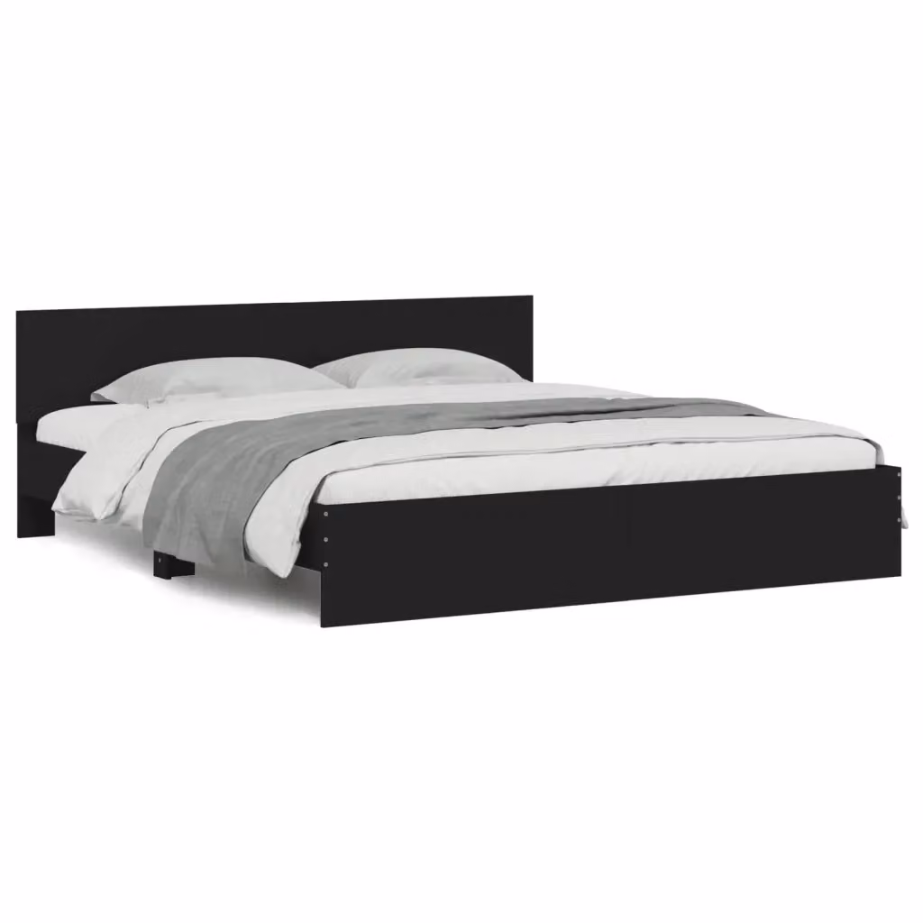Giroletto con Testiera vidaXL Nero L: 180 cm, P: 200 cm, H: 185 cm – 2