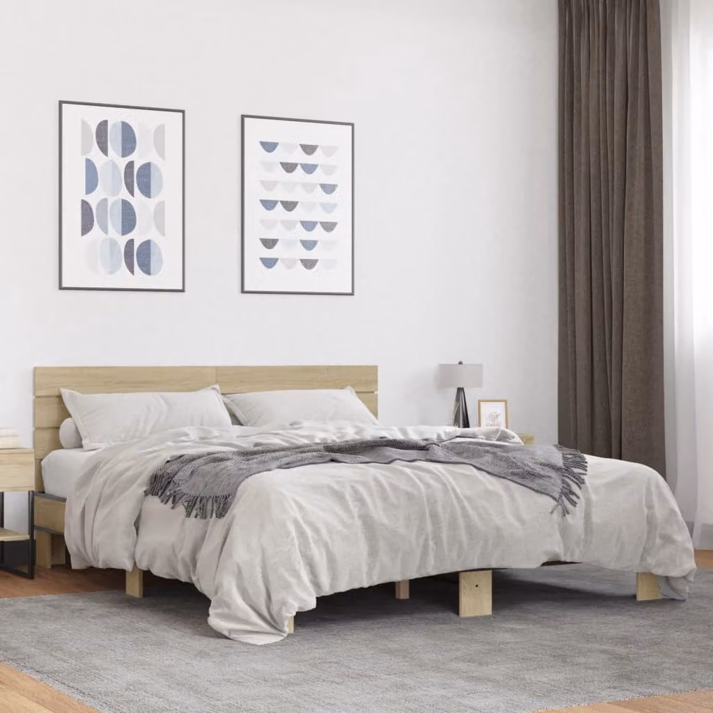 Giroletto vidaXL in Rovere Sonoma e Metallo, L/P: 150 x 200 cm
