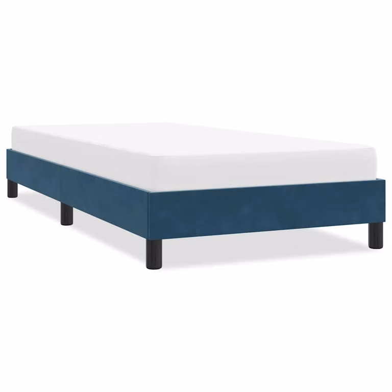 vidaXL Giroletto senza Materasso in Velluto Blu Scuro con Doghe in Legno L: 100 cm, P: 223 cm