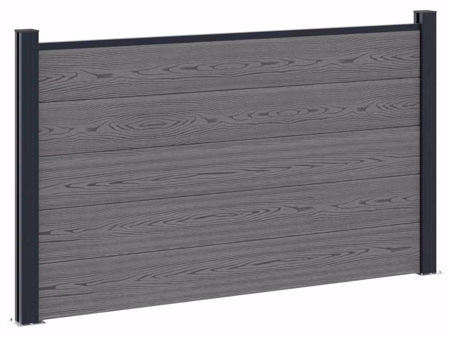 Pannello di Recinzione WPC e Alluminio Grigio