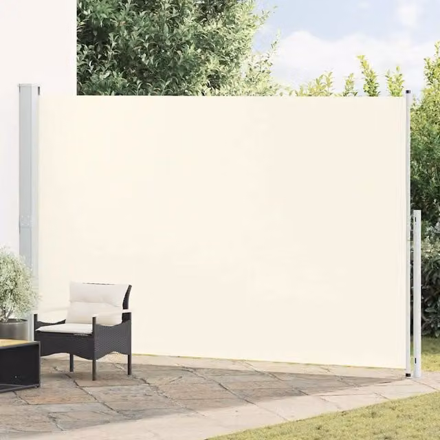 Tenda Laterale Retrattile per Patio 220x514 cm Crema