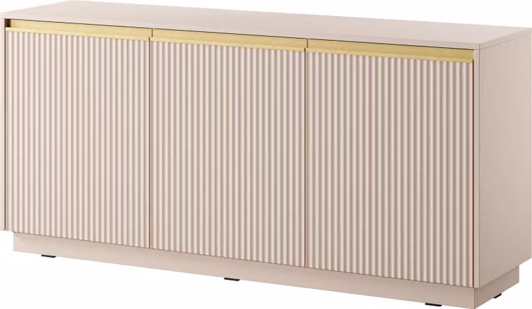 Masseno cassettiera MAESTRO 154 cm credenza e 3 ante per soggiorno camera da letto moderna 154x39x72 cm Beige / Beige