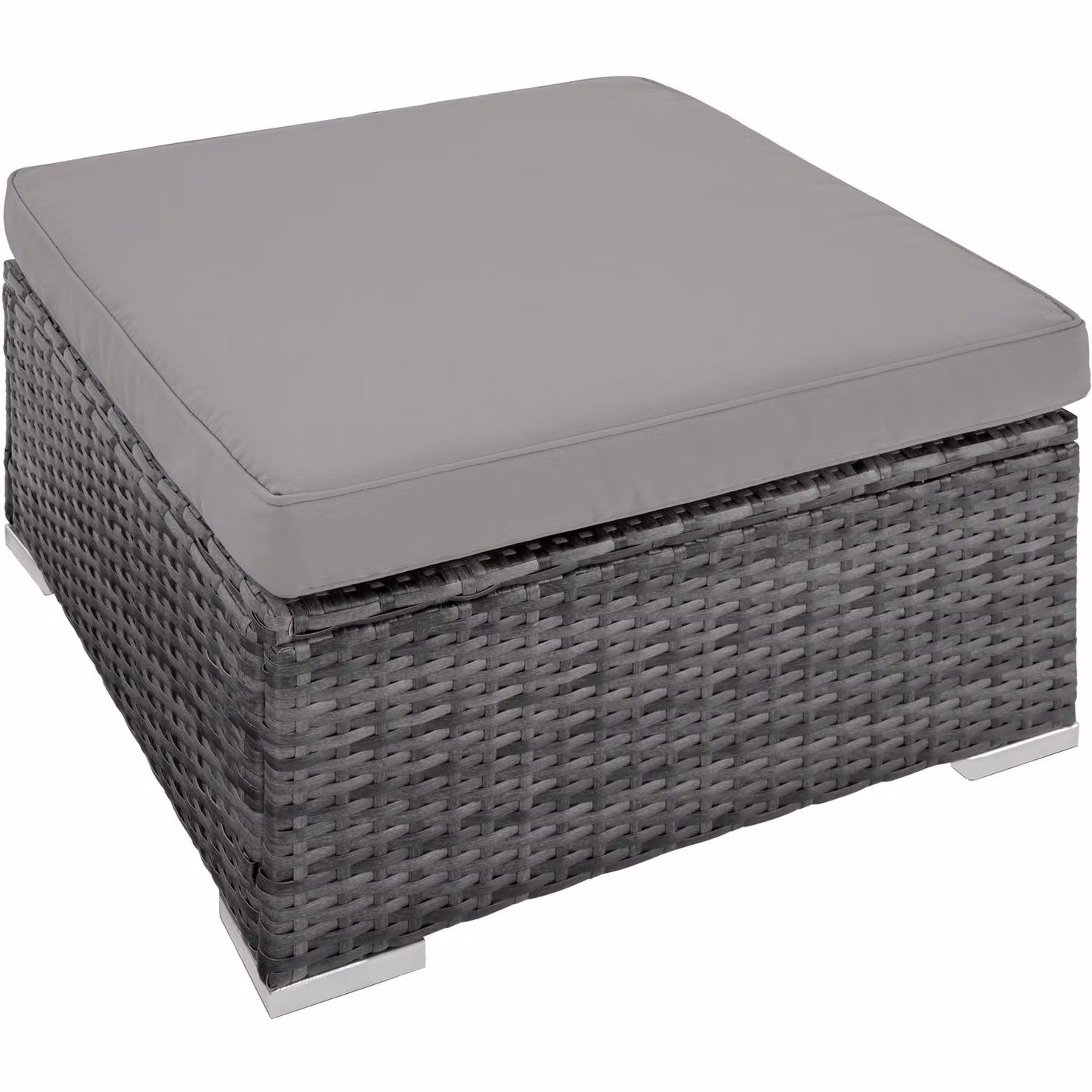 Set da giardino Venezia Tectake in polyrattan grigio con cuscini e tavolino coordinato