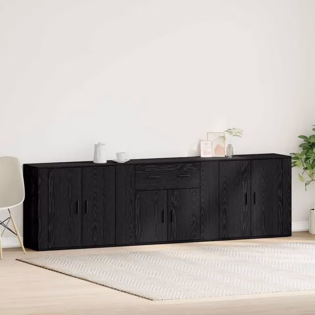 Credenza Rovere Nero 240 x 33 x 70 cm Legno ingegnerizzato 3333084
